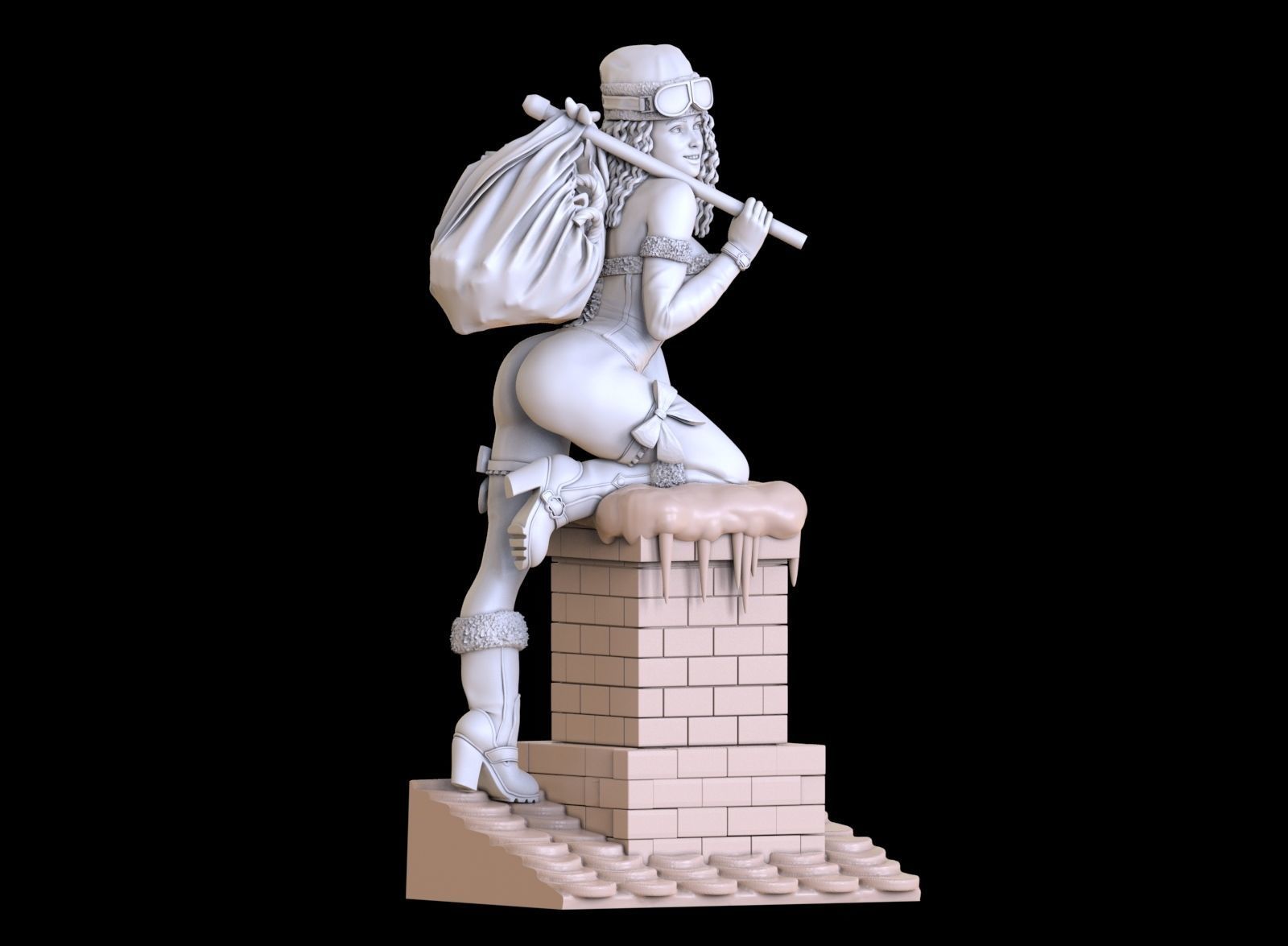 lady santa Christmas 3D print model_23