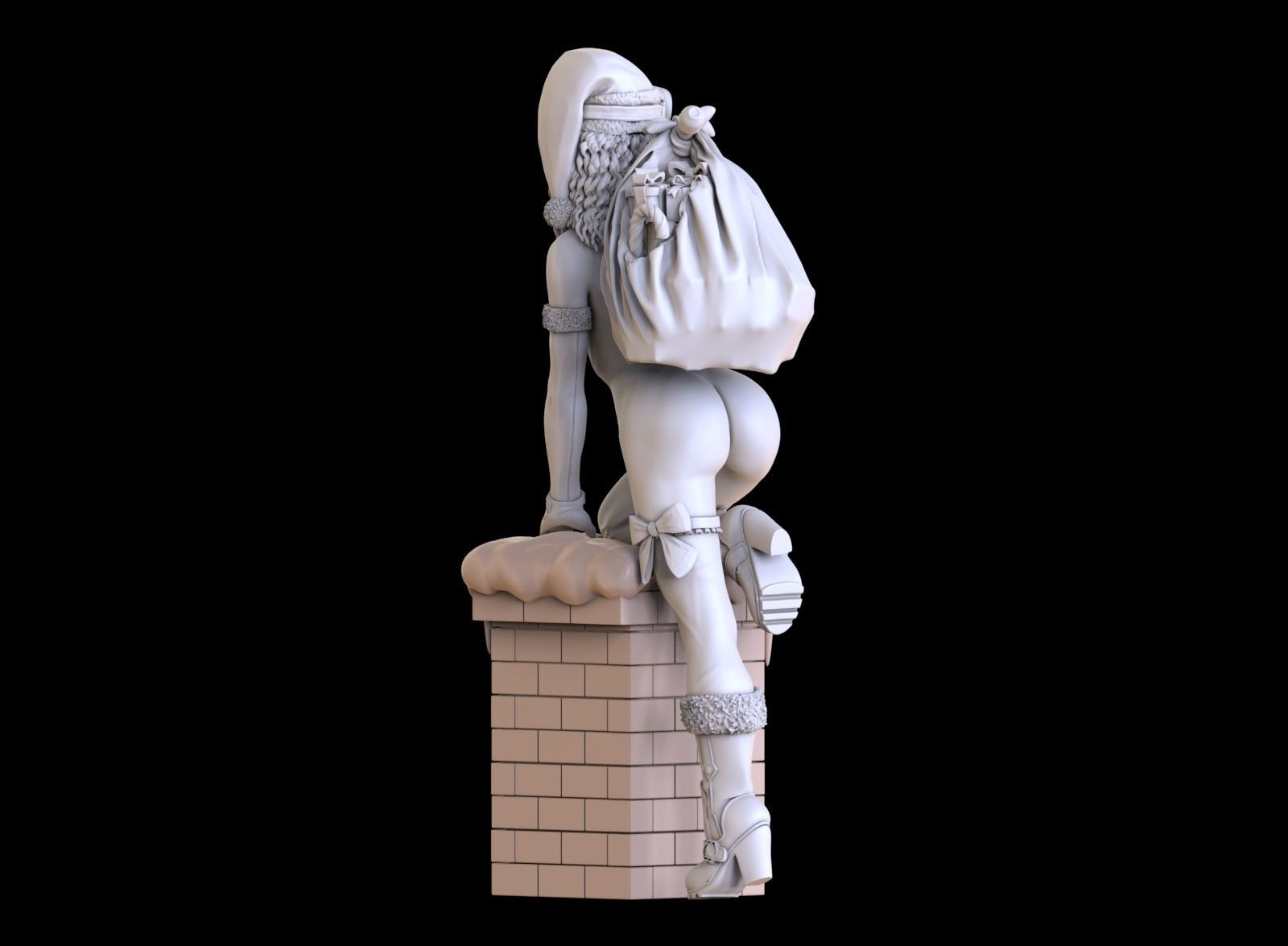lady santa Christmas 3D print model_32