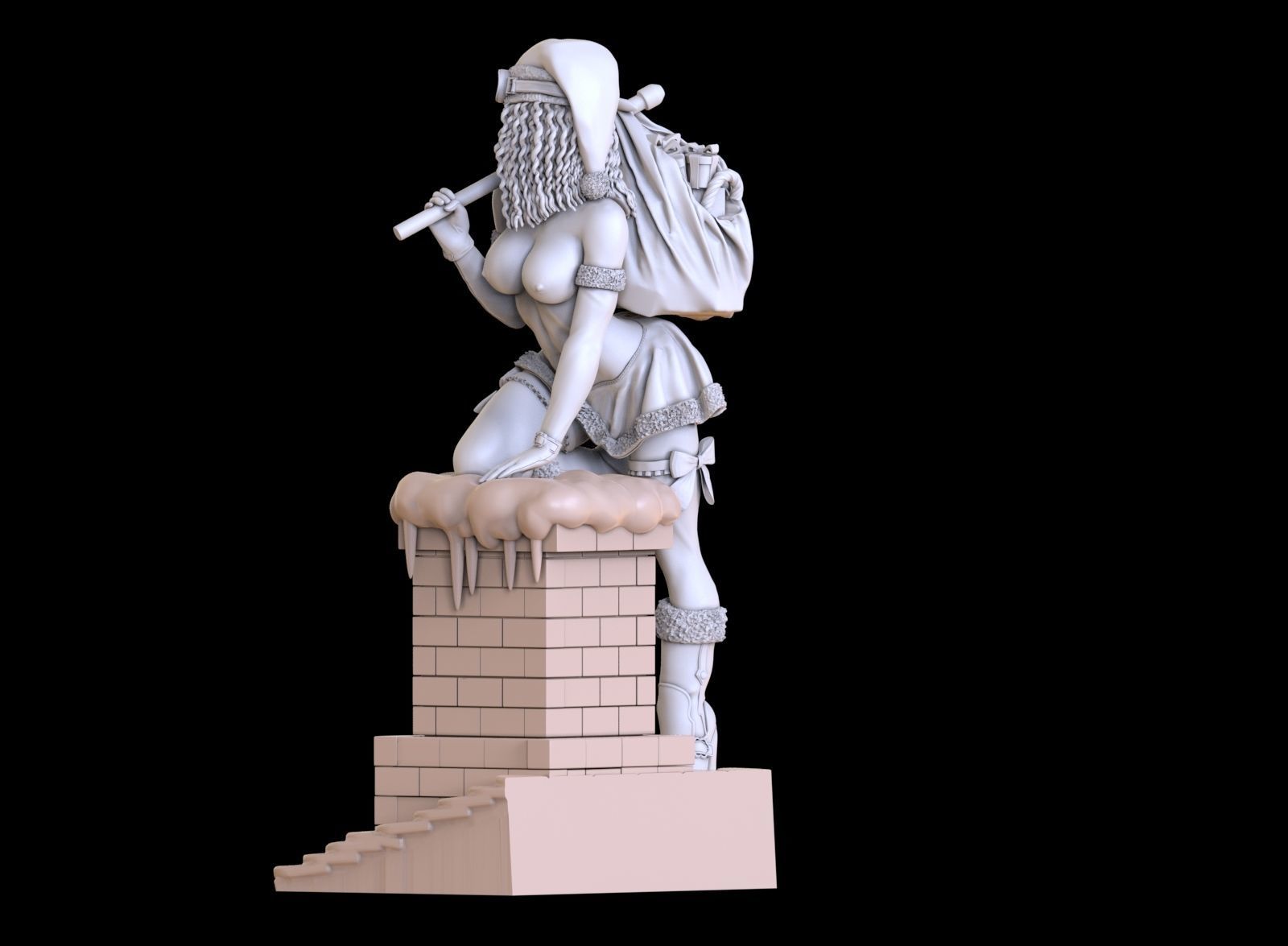 lady santa Christmas 3D print model_37