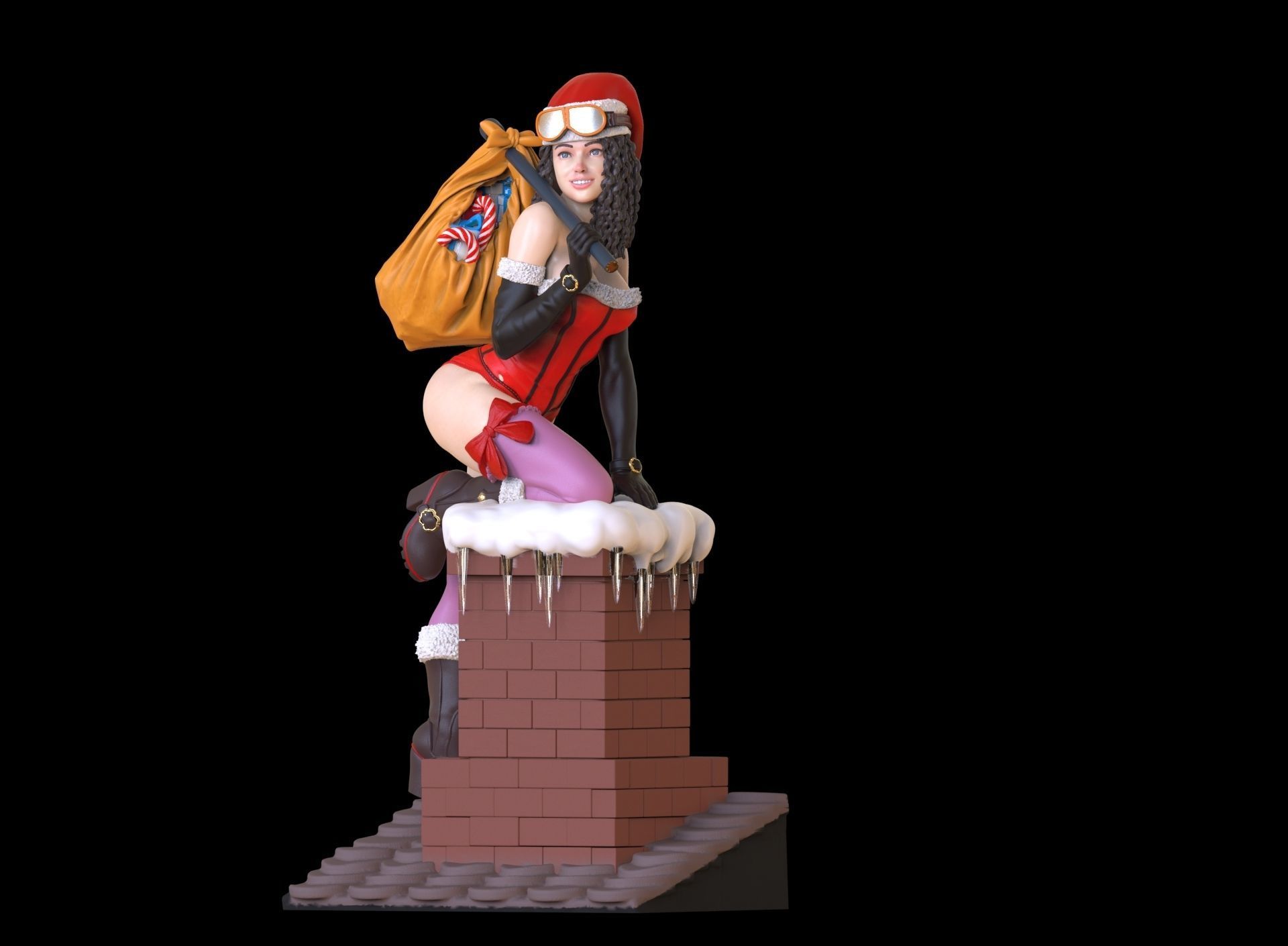 lady santa Christmas 3D print model_46