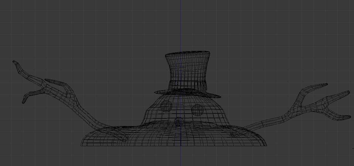 Melted Snowman Free low-poly 3D model_2