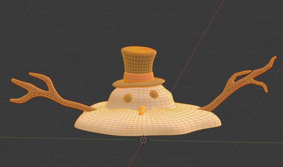 Melted Snowman Free low-poly 3D model_3