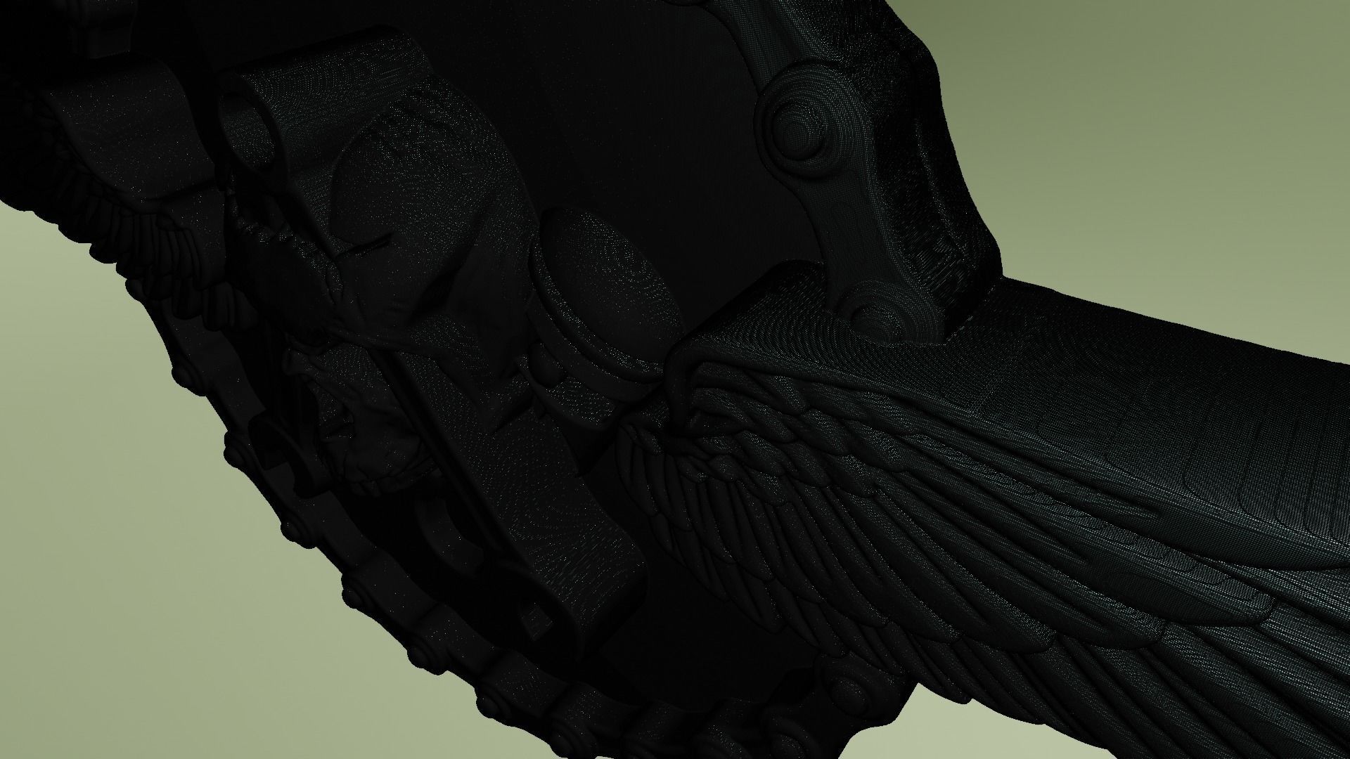 Biker skull pendant 3D print model_7