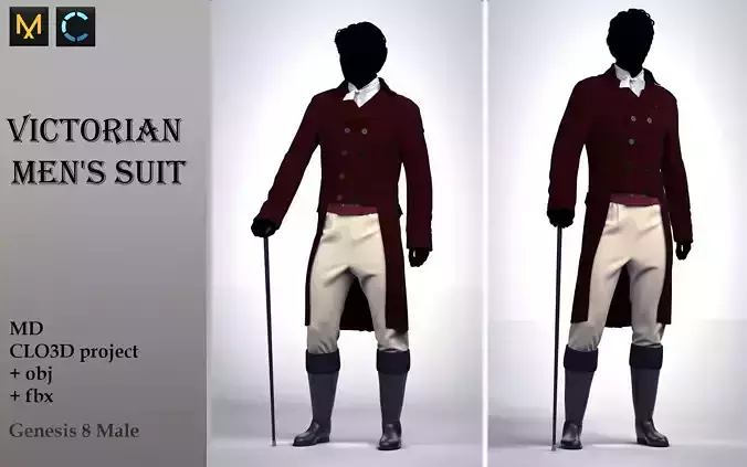 Victorian Mens Suit 3D model