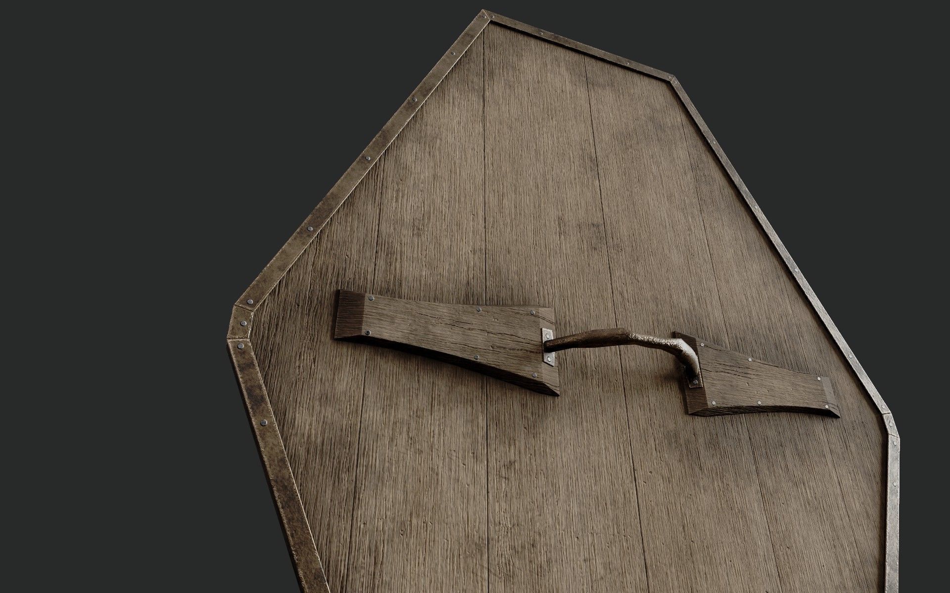 Slavic diamond-shaped shield painted red with flower symbol Low-poly 3D model_4