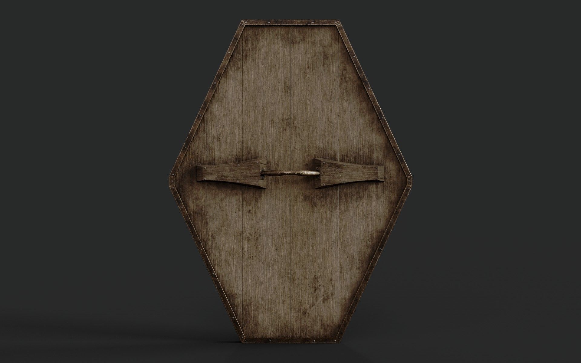 Slavic diamond-shaped shield painted red with flower symbol Low-poly 3D model_2