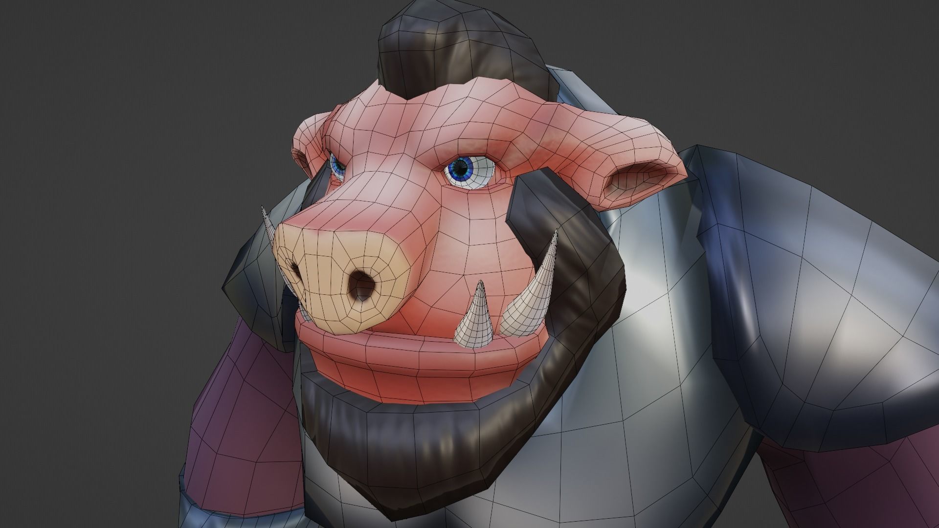 Pig Character Low Poly Low-poly 3D model_18