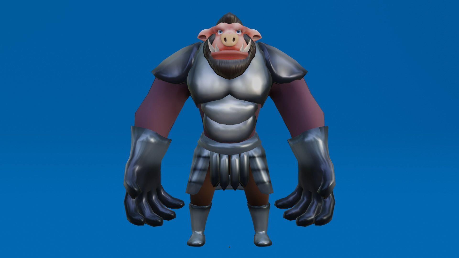 Pig Character Low Poly Low-poly 3D model_16