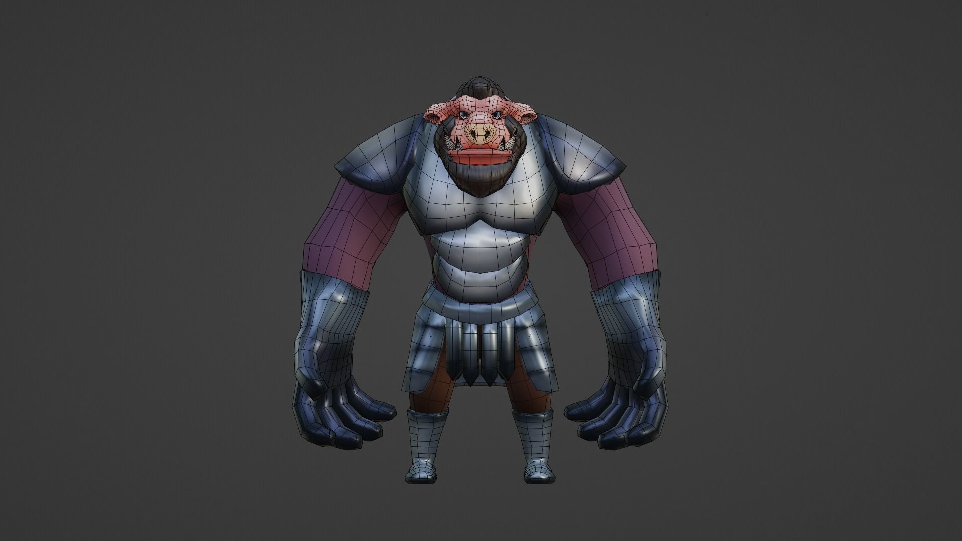 Pig Character Low Poly Low-poly 3D model_19