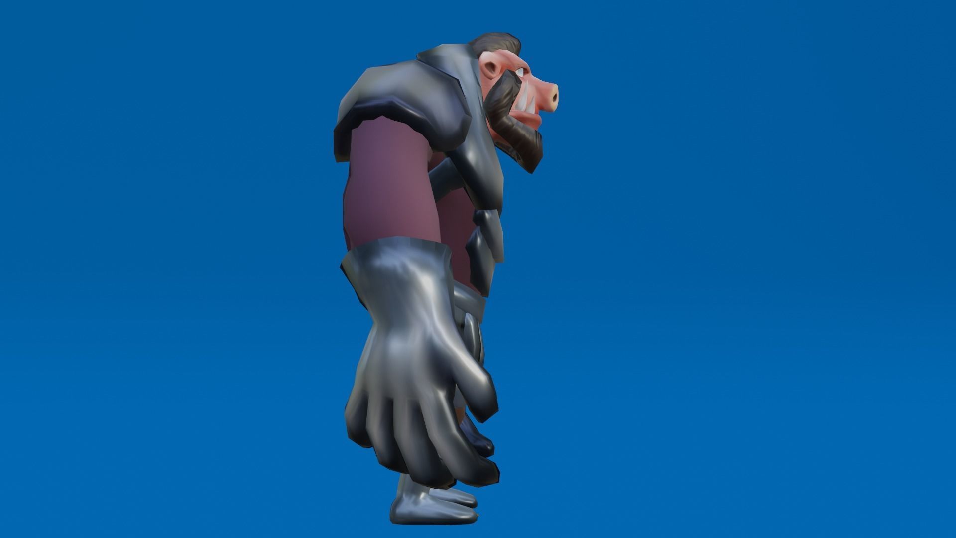 Pig Character Low Poly Low-poly 3D model_7