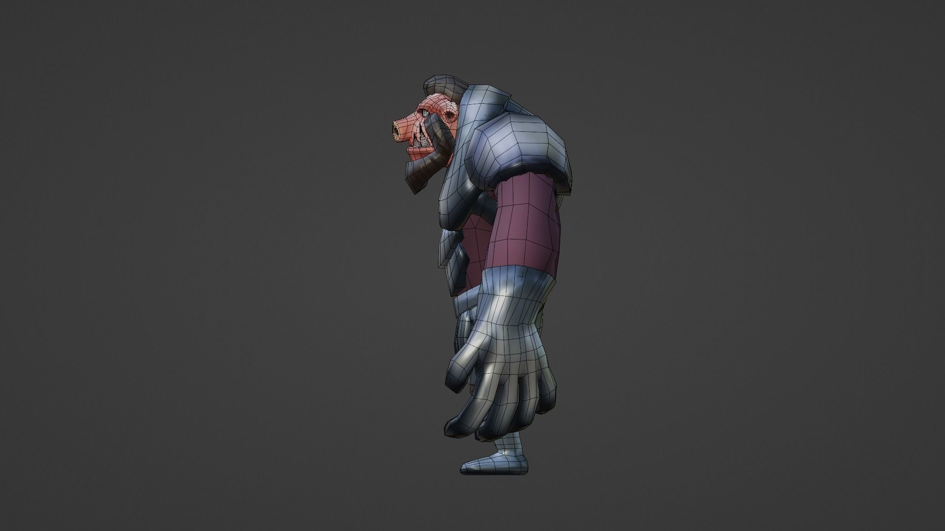 Pig Character Low Poly Low-poly 3D model_21