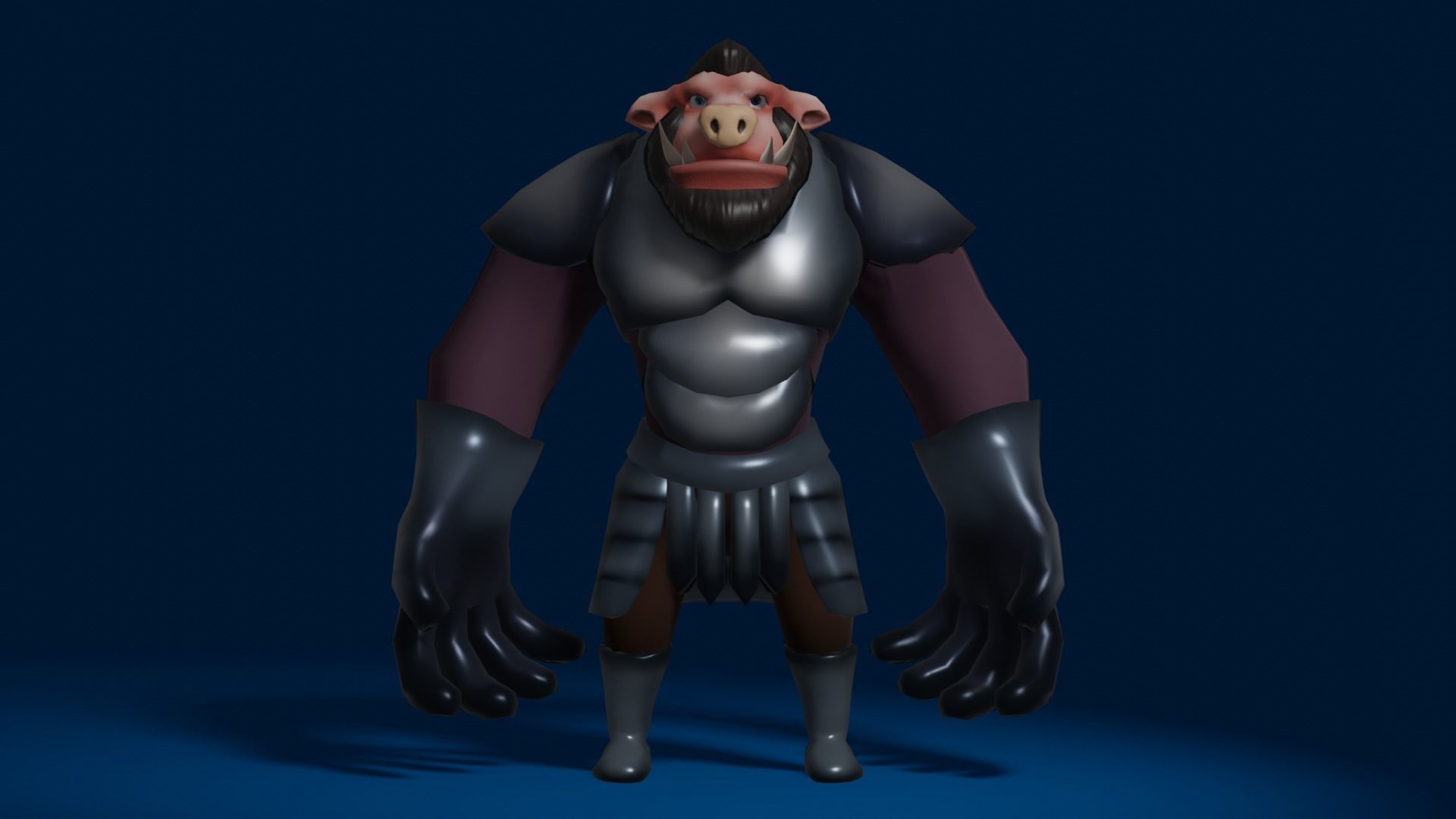 Pig Character Low Poly Low-poly 3D model_3