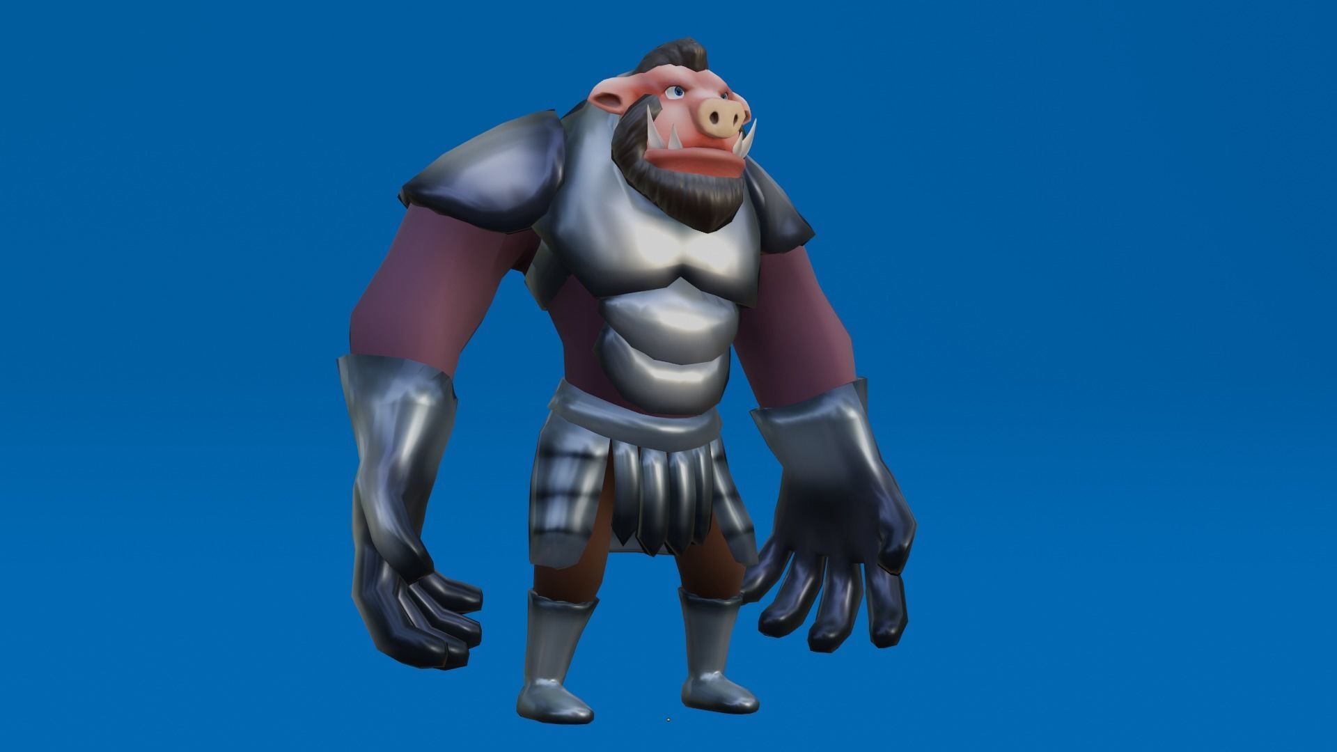 Pig Character Low Poly Low-poly 3D model_5