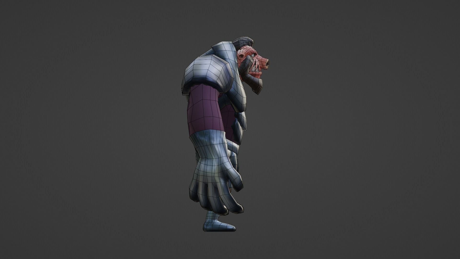 Pig Character Low Poly Low-poly 3D model_20