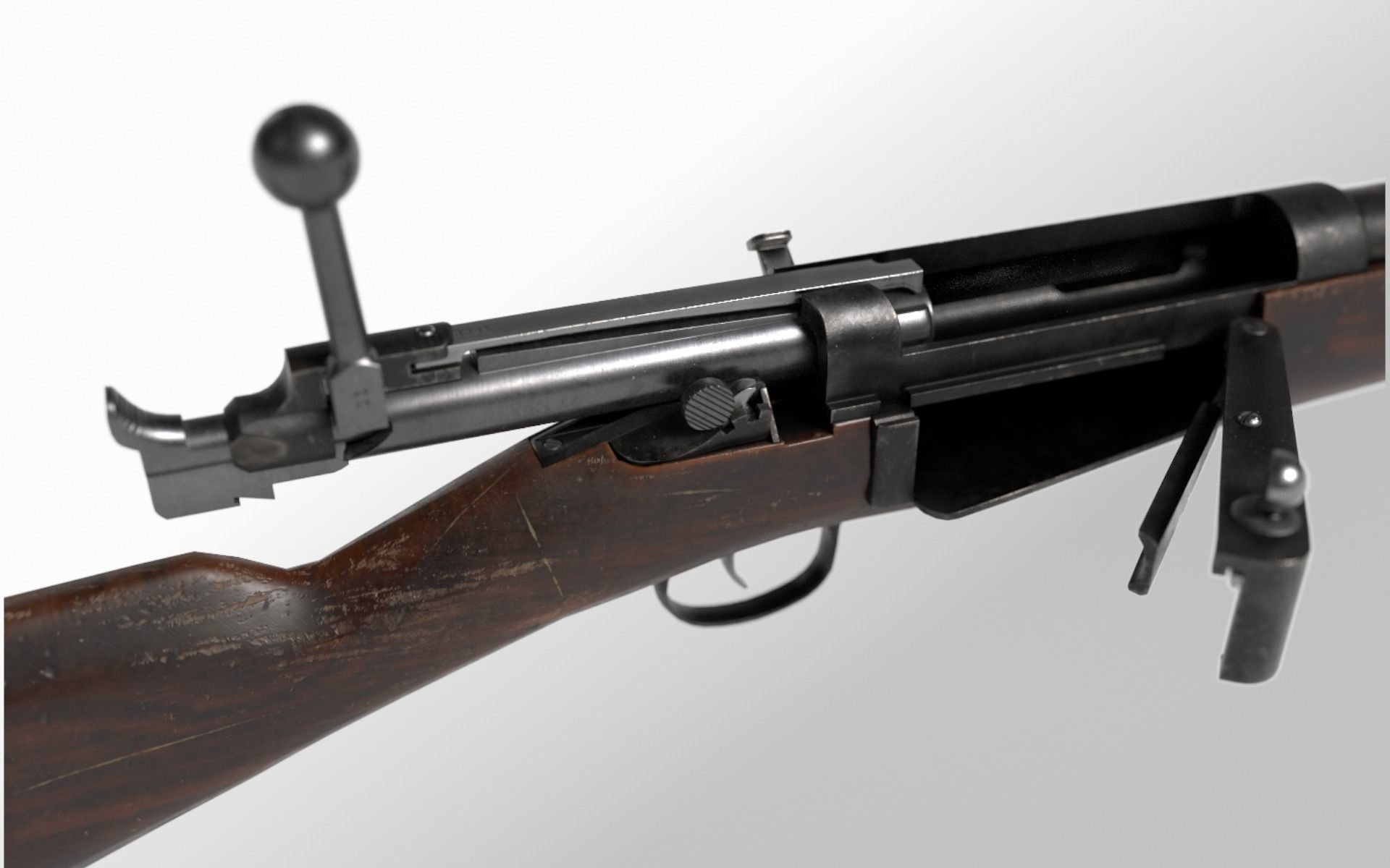Danish Krag Jorgensen M1889 Low-poly 3D model_5