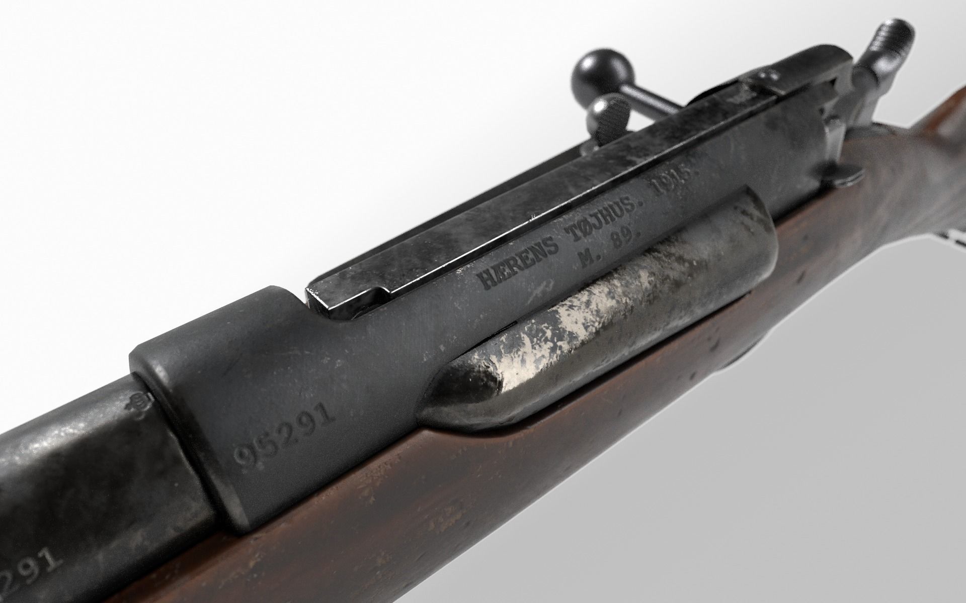 Danish Krag Jorgensen M1889 Low-poly 3D model_3