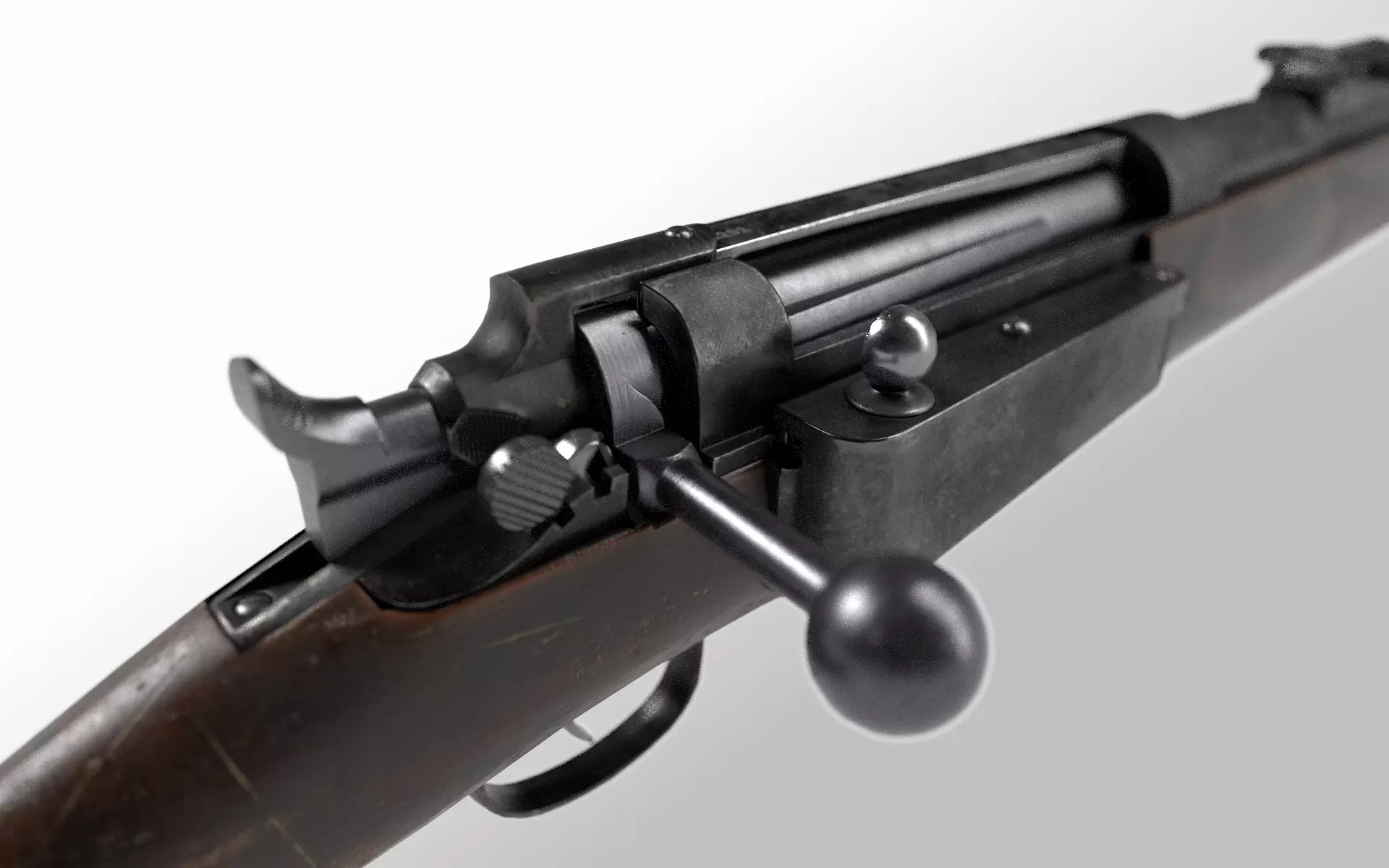 Danish Krag Jorgensen M1889 Low-poly 3D model_0