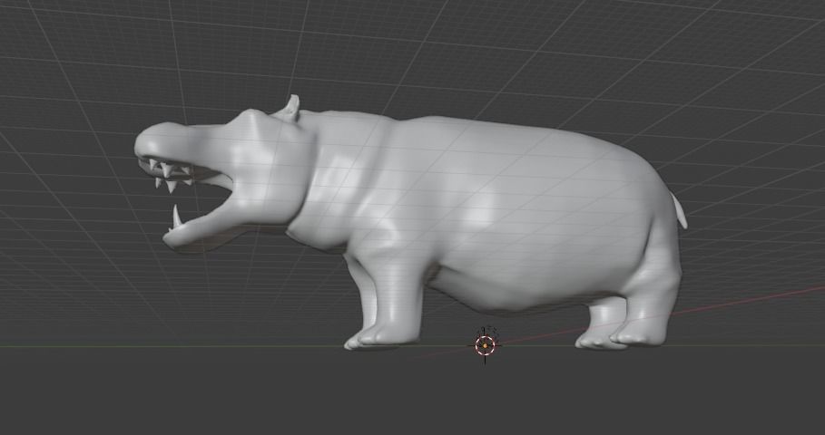 Hippopotamus Low-poly 3D model hippo Low-poly 3D model_2