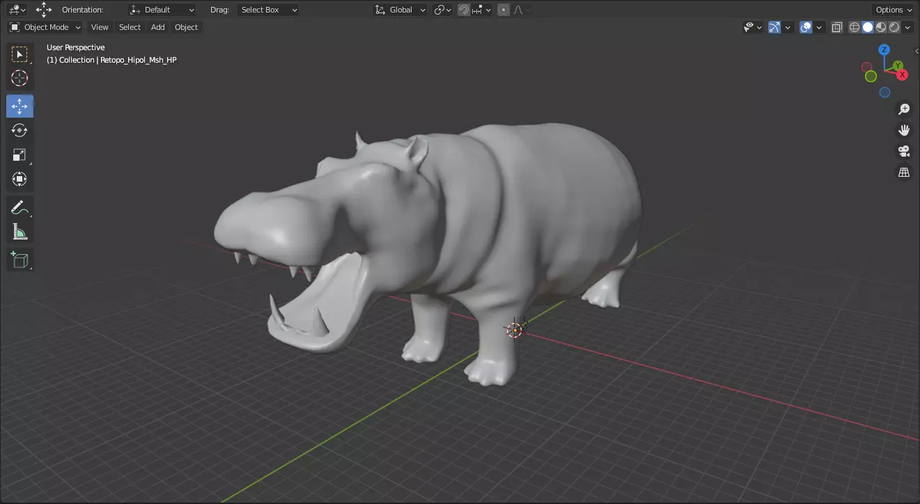 Hippopotamus Low-poly 3D model hippo Low-poly 3D model_0