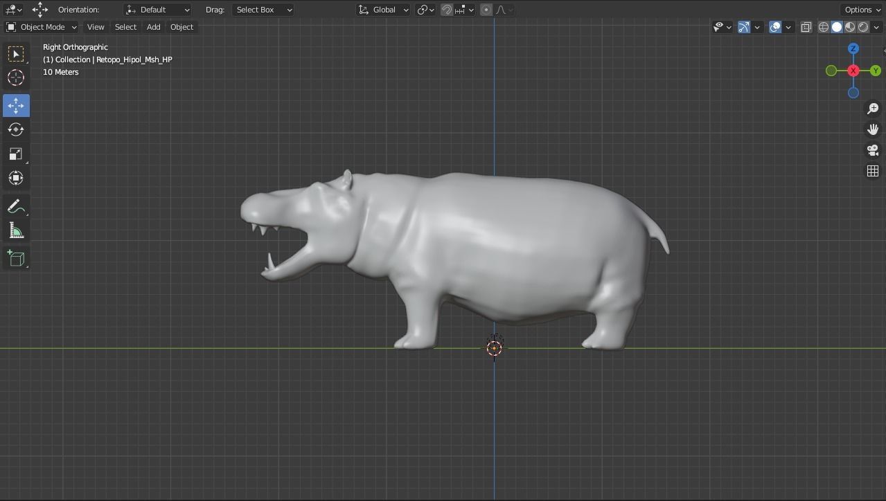 Hippopotamus Low-poly 3D model hippo Low-poly 3D model_10