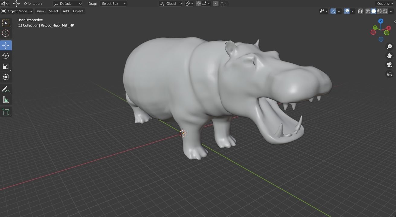 Hippopotamus Low-poly 3D model hippo Low-poly 3D model_3