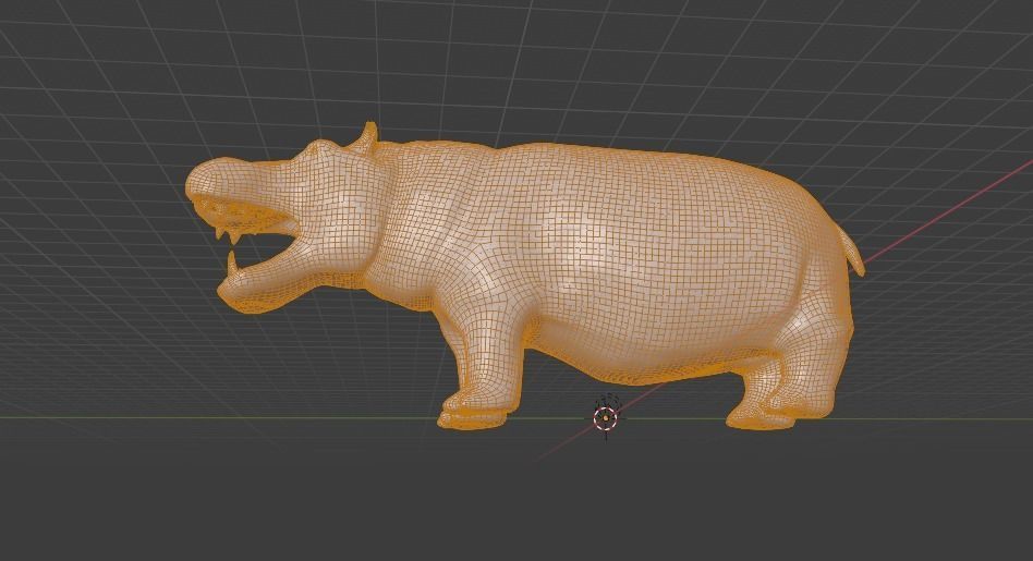 Hippopotamus Low-poly 3D model hippo Low-poly 3D model_9