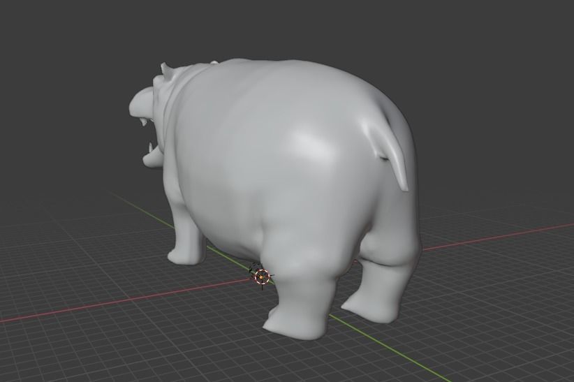 Hippopotamus Low-poly 3D model hippo Low-poly 3D model_6