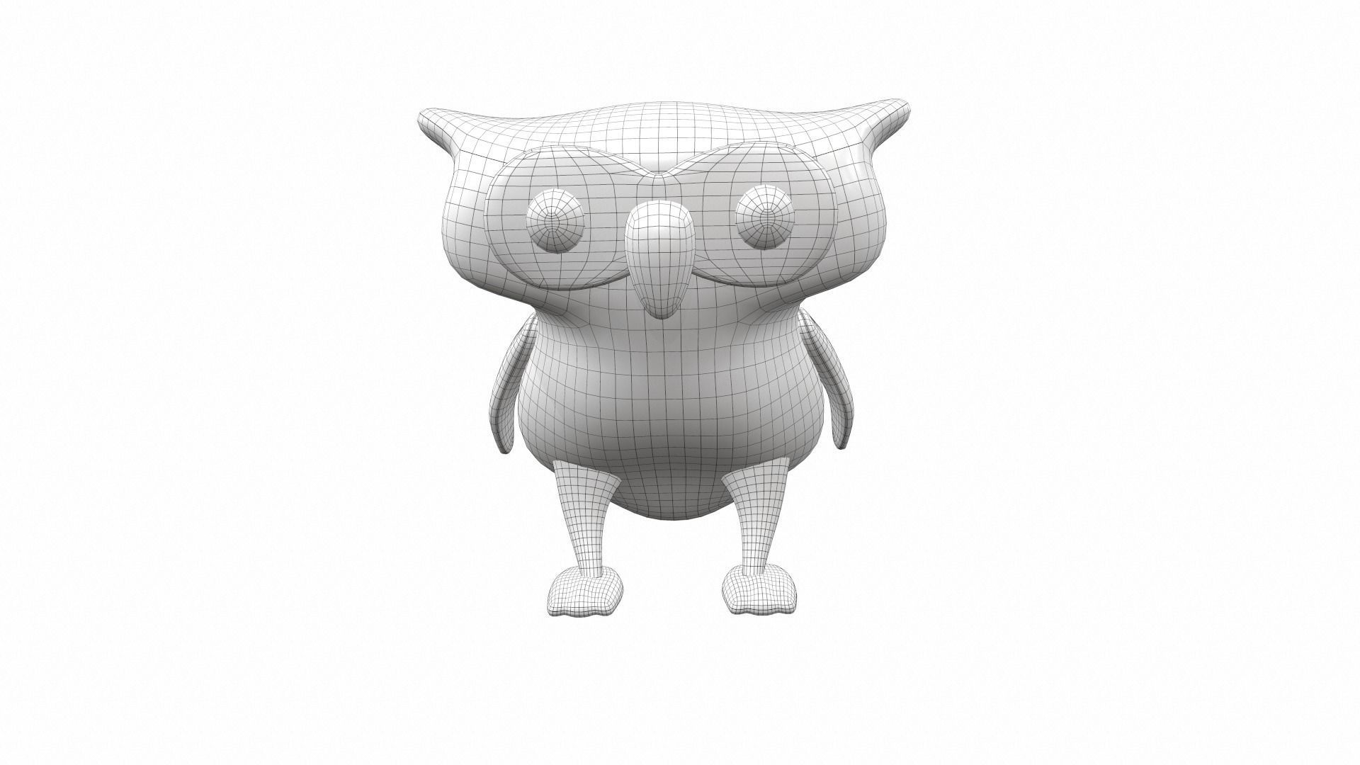 Plush toy owl 3D model_6