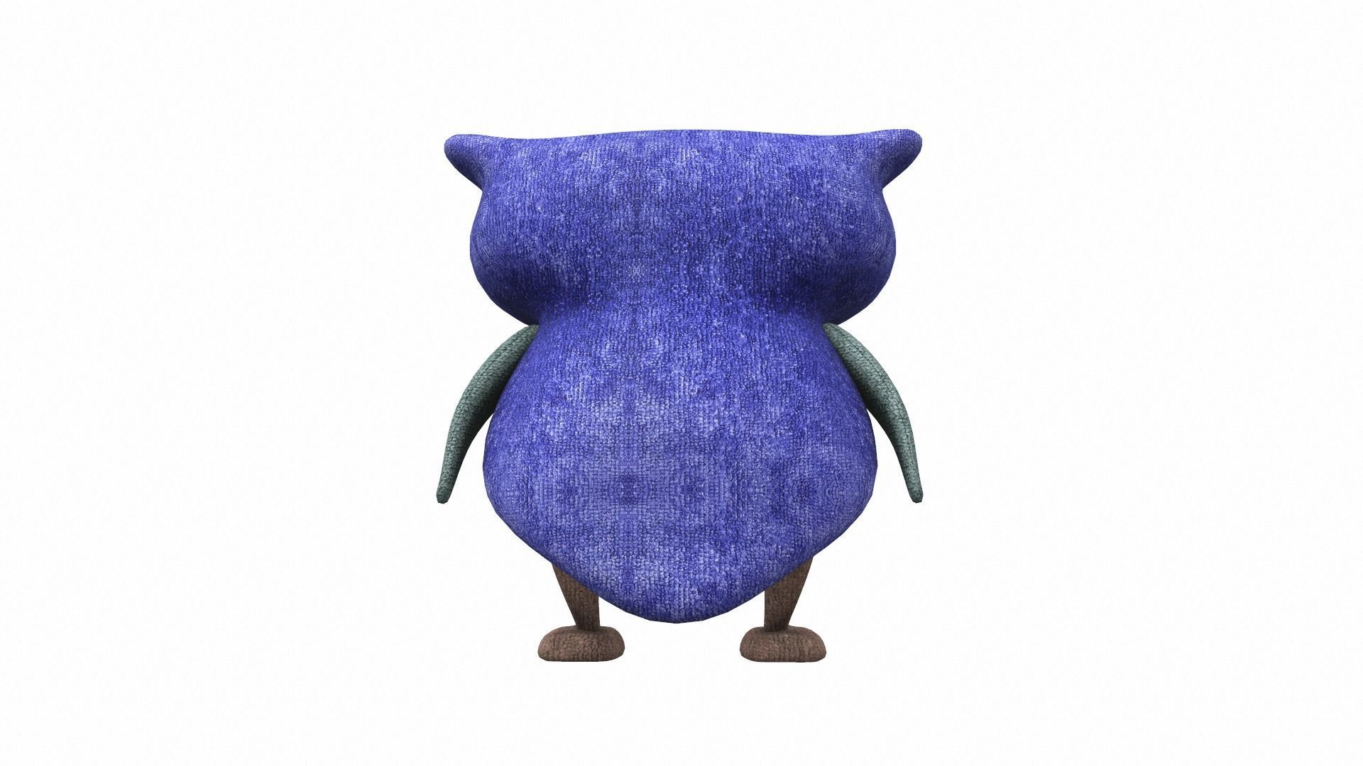 Plush toy owl 3D model_3