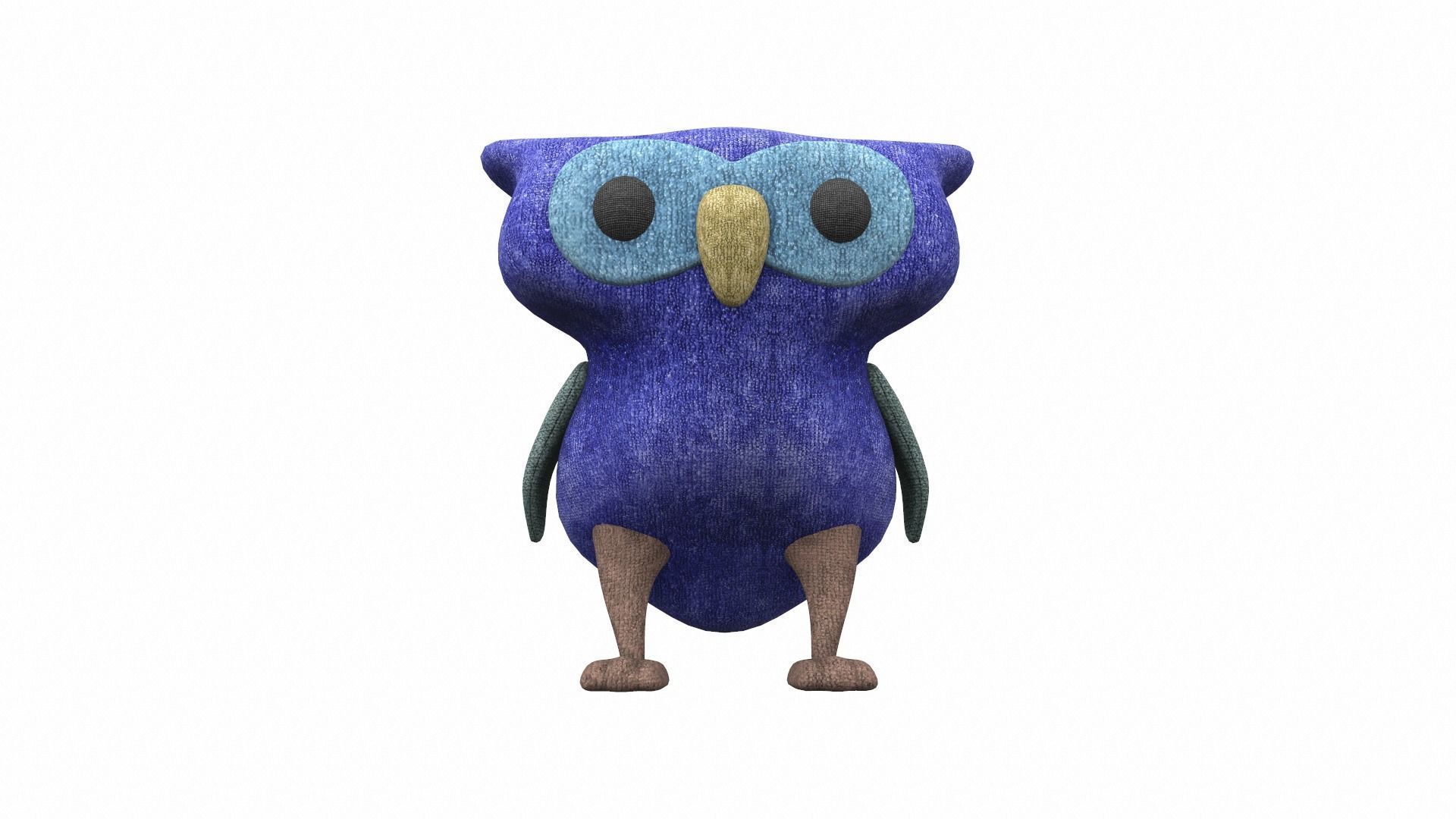 Plush toy owl 3D model_1