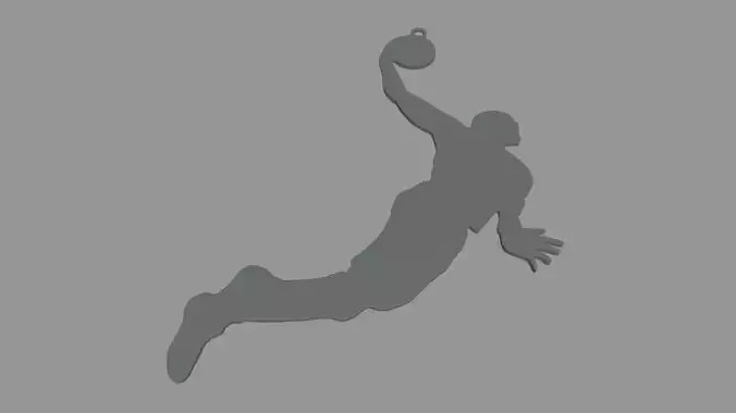 Basketball Key Ring Chain 01 Low-poly 3D model