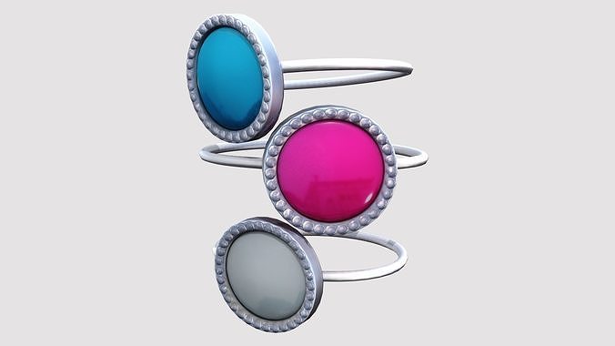 Bracelet With Gem Stones Low-poly 3D model