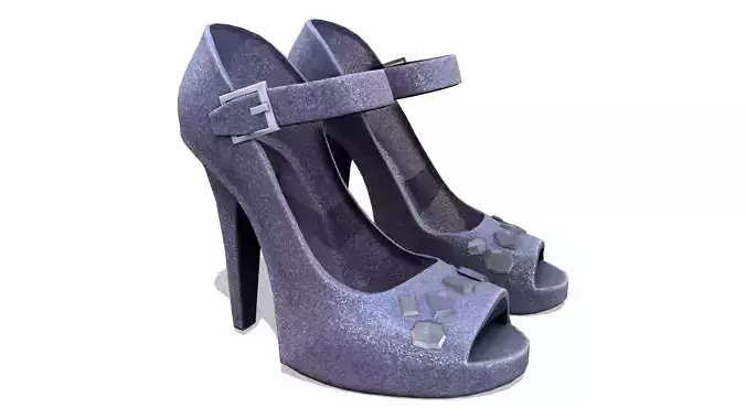 Open Toe Stiletto High Heel Shoes With Gem Stones