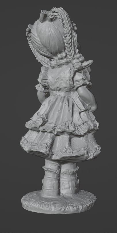 Girl child with book 3D print model_3