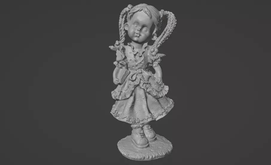 Girl child with book 3D print model_0