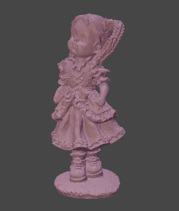 Girl child with book 3D print model_4