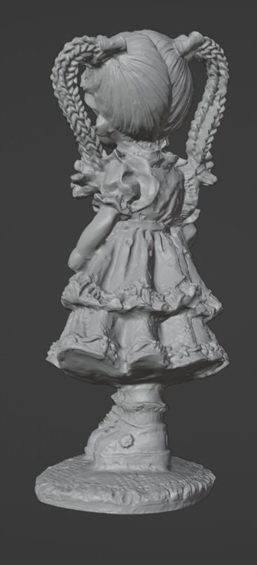 Girl child with book 3D print model_2