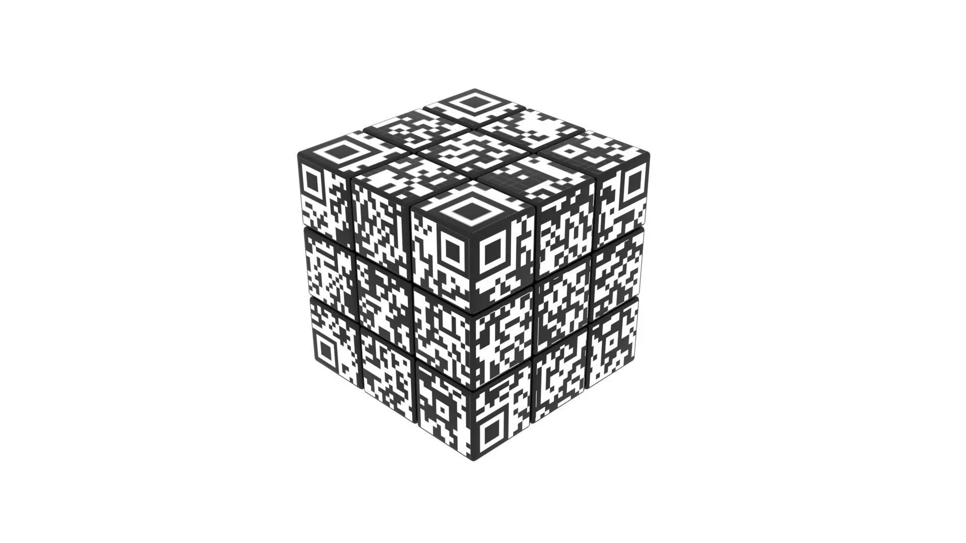 QR Code Rubiks Cube 3D model_0