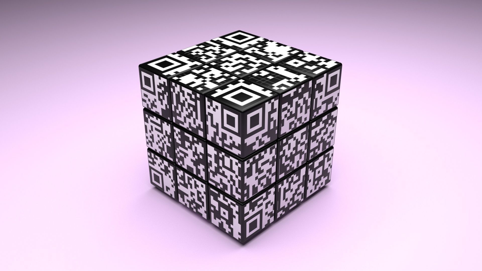 QR Code Rubiks Cube 3D model_13