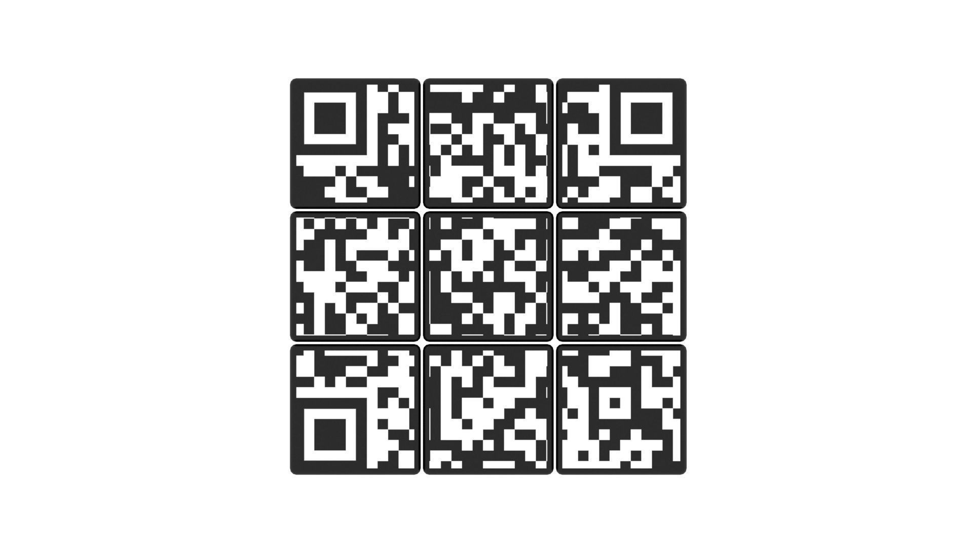 QR Code Rubiks Cube 3D model_6