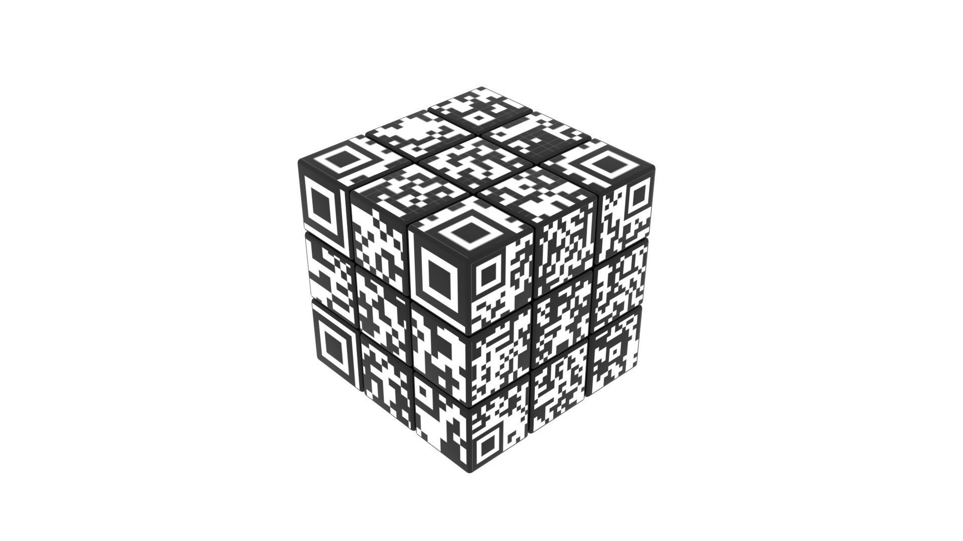 QR Code Rubiks Cube 3D model_3