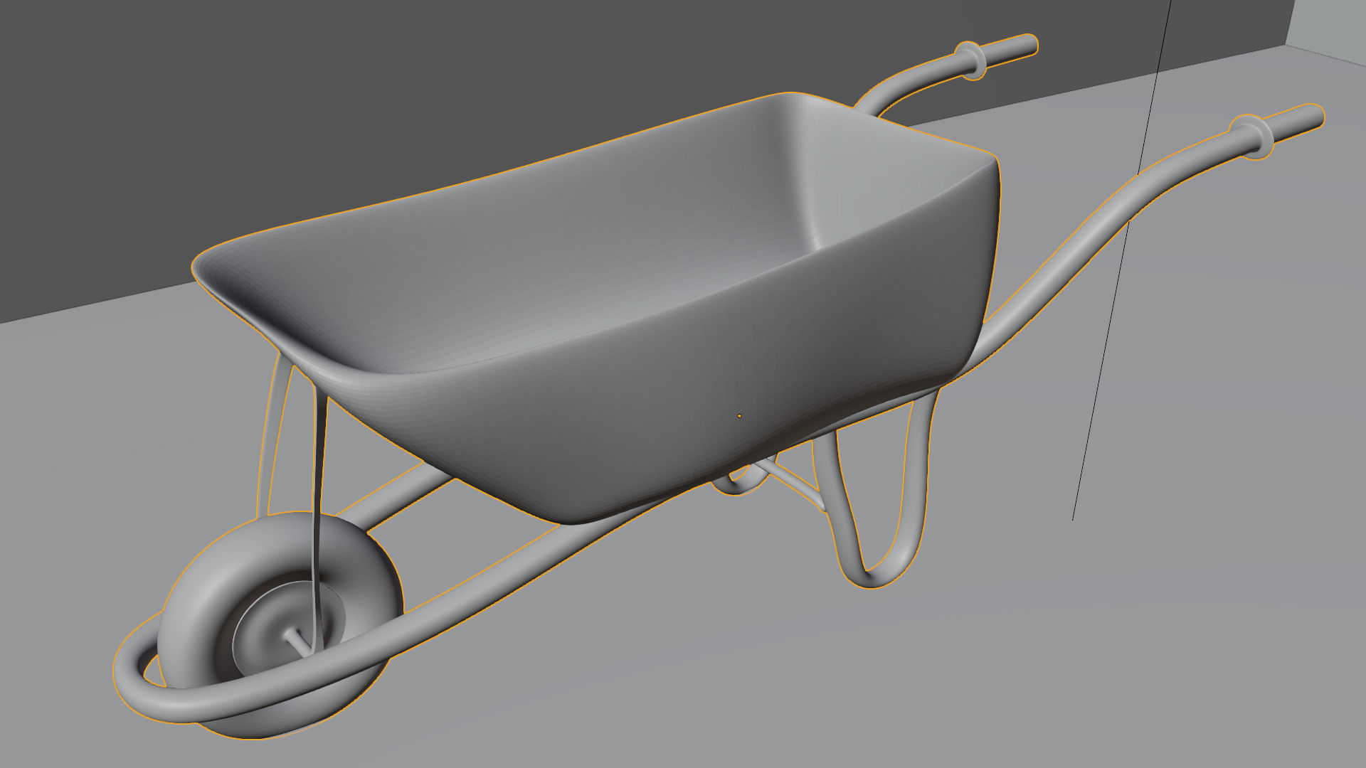 Rusted Wheelbarrow Low-poly 3D model_6