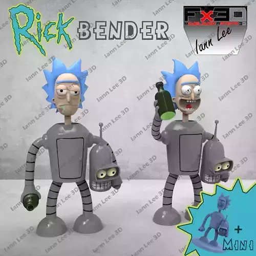 RICK BENDER FUTURAMA MORTY ANIME CERVEZA 3D print model