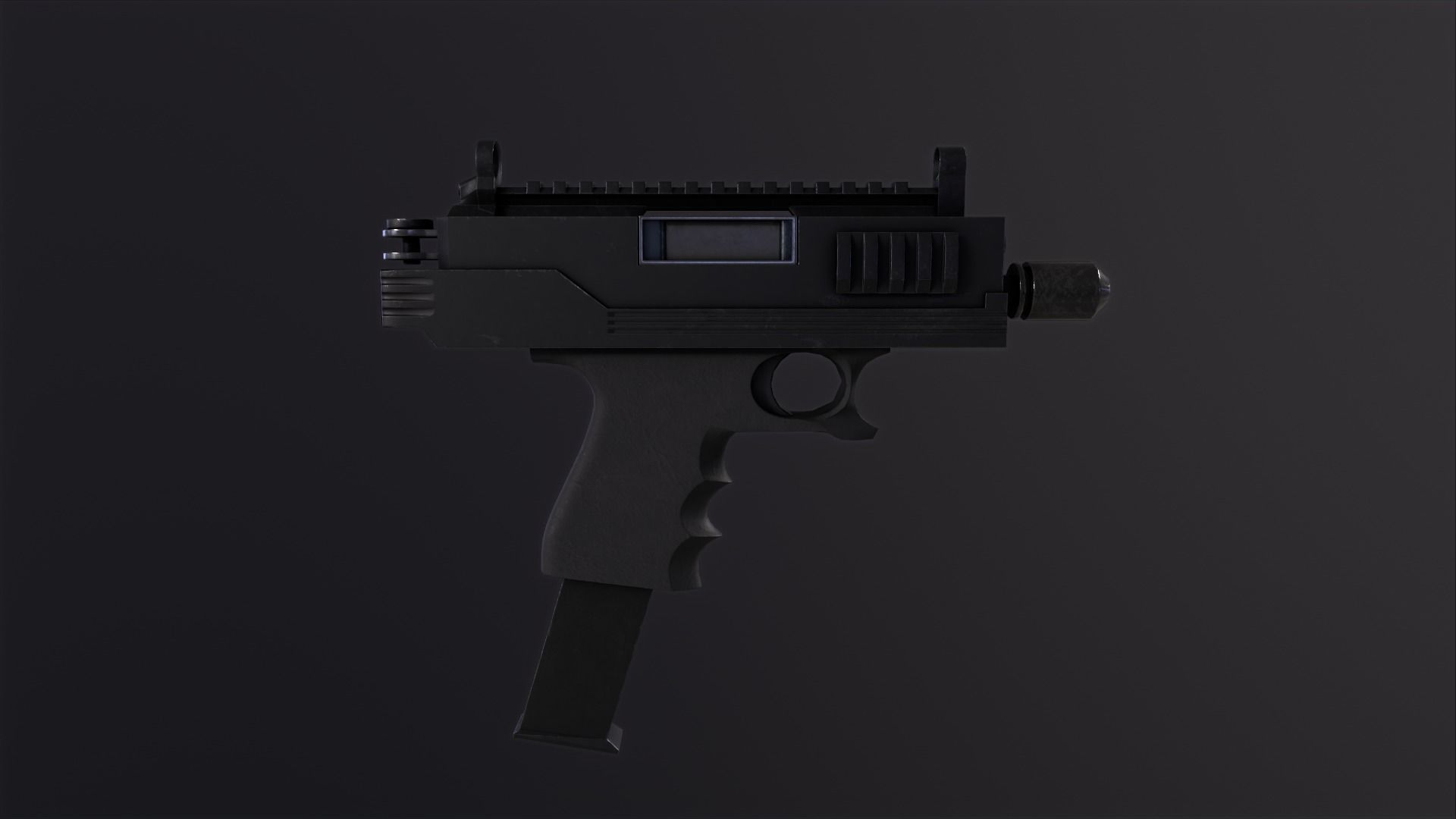 Mini Uzi sub machine gun concept  Low-poly 3D model_13