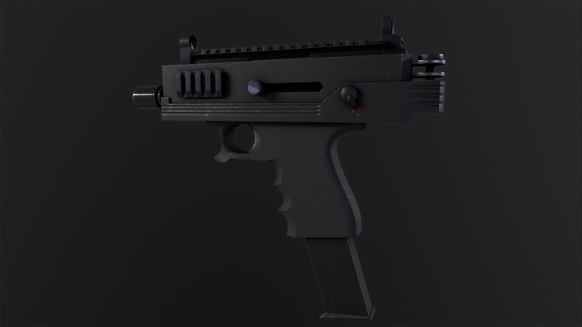 Mini Uzi sub machine gun concept  Low-poly 3D model_12