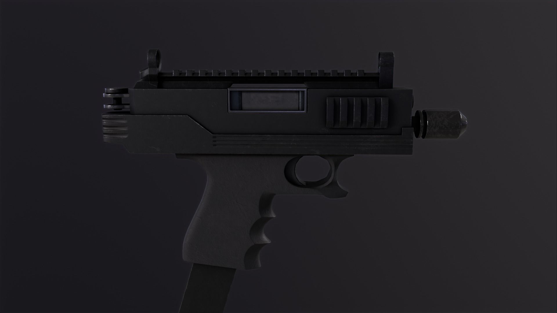Mini Uzi sub machine gun concept  Low-poly 3D model_11