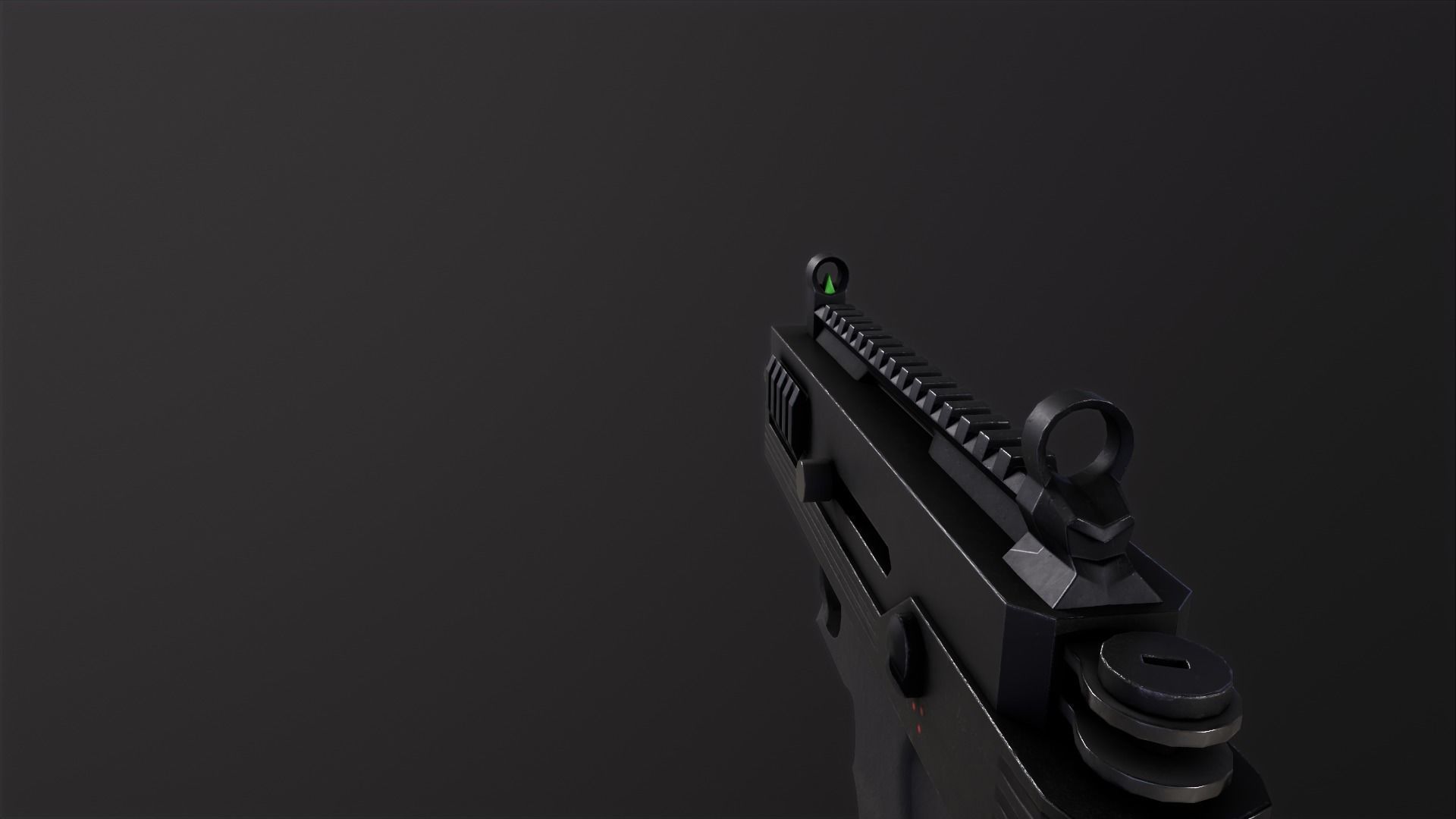 Mini Uzi sub machine gun concept  Low-poly 3D model_2