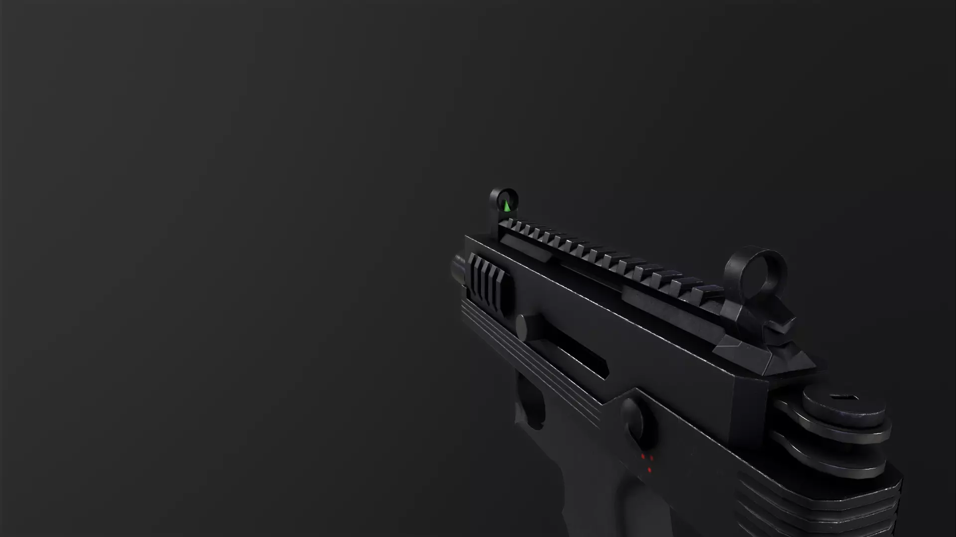 Mini Uzi sub machine gun concept  Low-poly 3D model_0