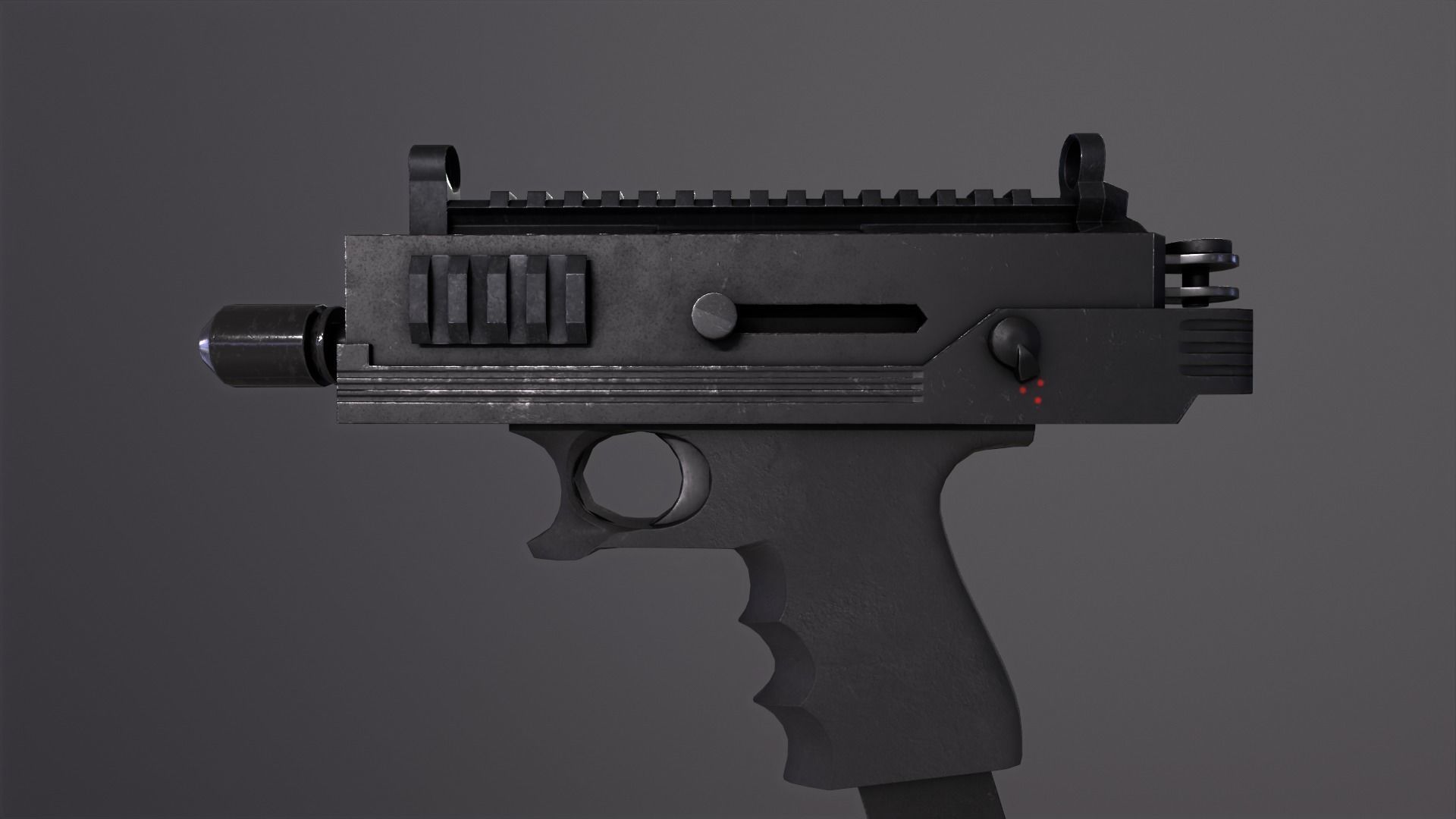 Mini Uzi sub machine gun concept  Low-poly 3D model_10