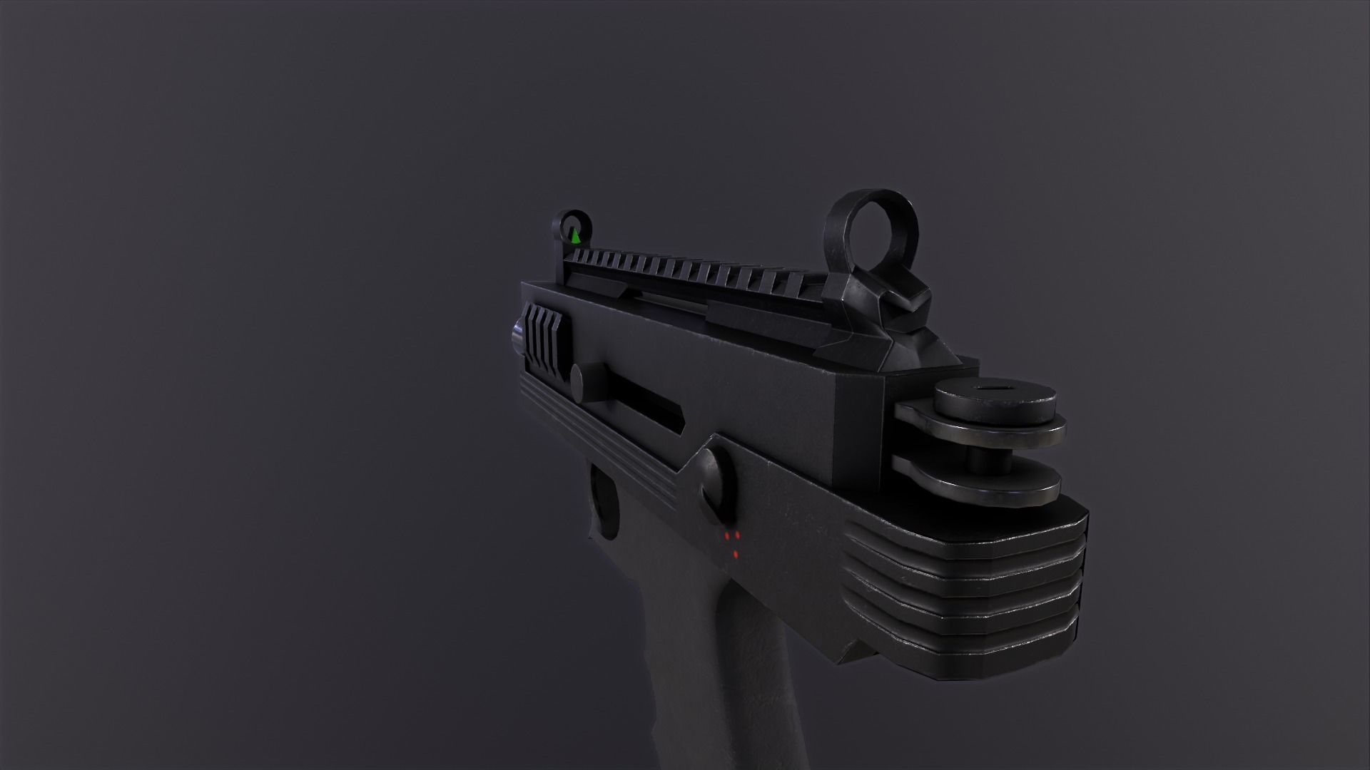 Mini Uzi sub machine gun concept  Low-poly 3D model_4
